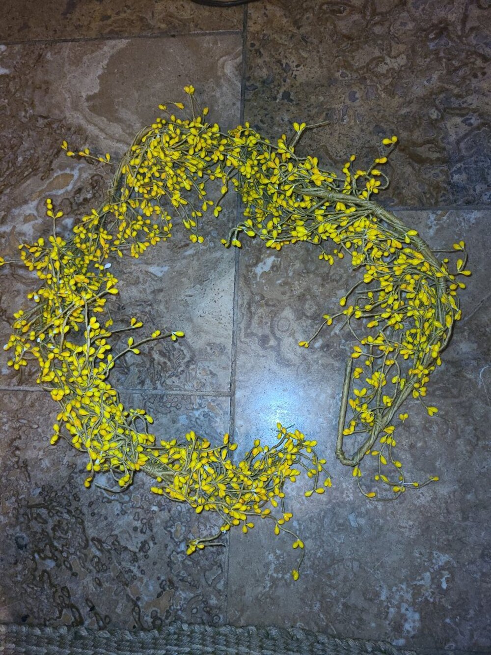 52" Pip Berry Garland ~ Bright Yellow ~ Hook on One End 5" Wide in Places